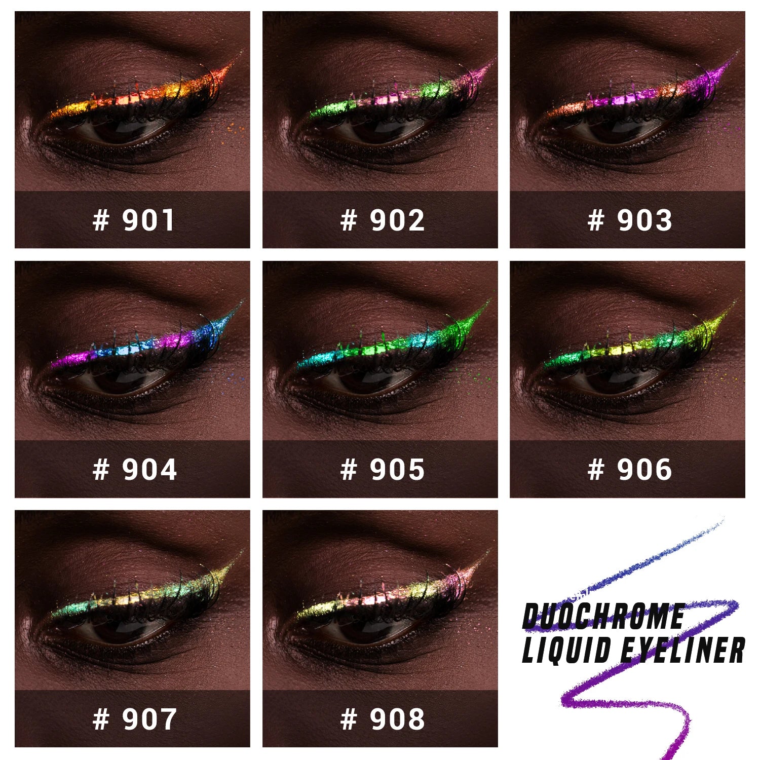 CHARMACY 2-Color Glitter Eyeliner Long-lasting, Smudge-proof