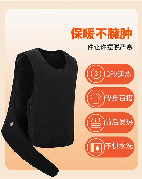 Áo Ghi Lê Sưởi Ấm 11 Vùng, Sạc USB Cho Nam Nữ