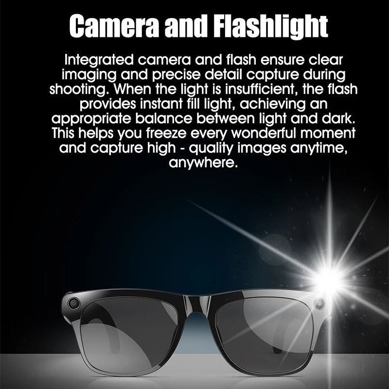 LIGE AI Smart Glasses: Bluetooth Calling, Camera, Music