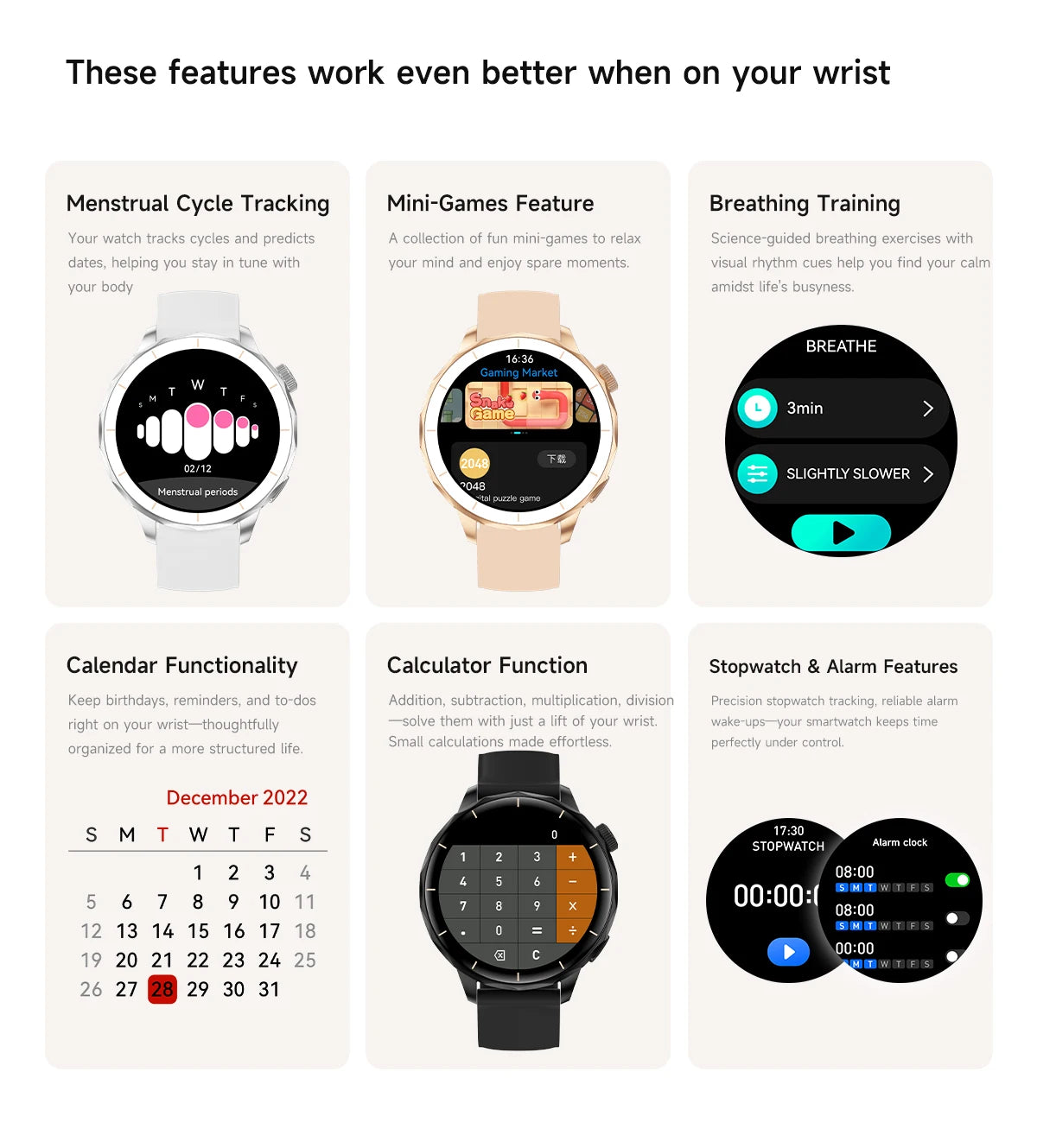 Smart Watch Women Hebrew 4GB/ROM Memory Bluetooth Network Sharing Whatsapp Messgae Reply Map Navigation Amoled Screen Smartwatch