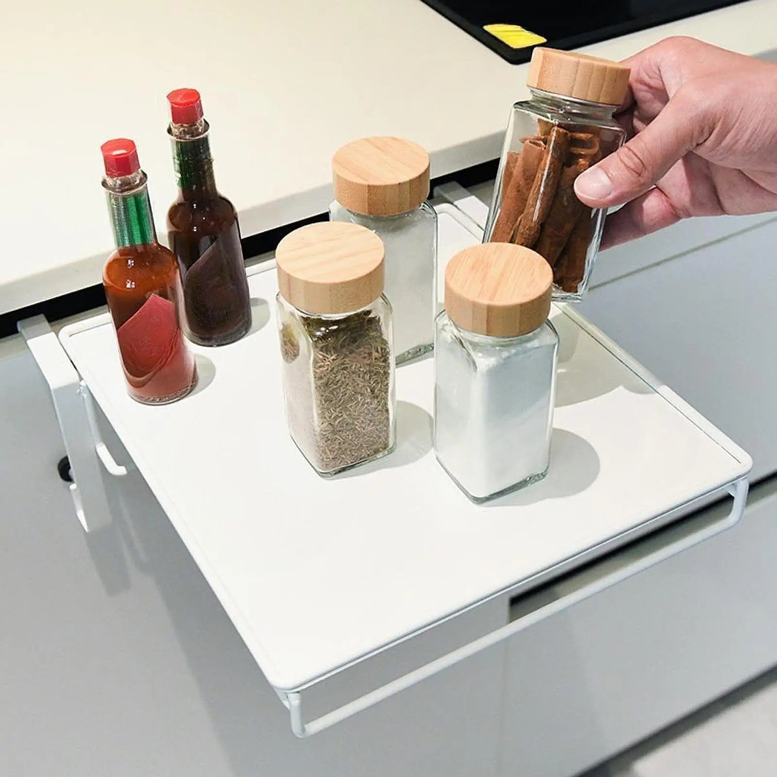 Multi-purpose Folding Shelf for Kitchen Cabinet Door, Convenient Storage Rack