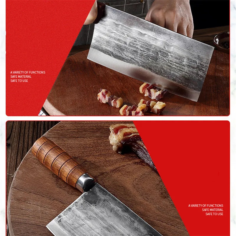 Wide Blade High Carbon Steel Knife - Kitchen Expert