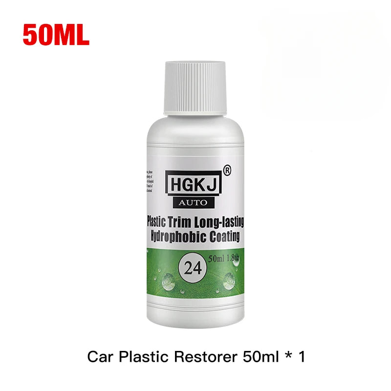 HGKJ 24 Long-Lasting Glossy Black Automotive Plastic Restoration Paint