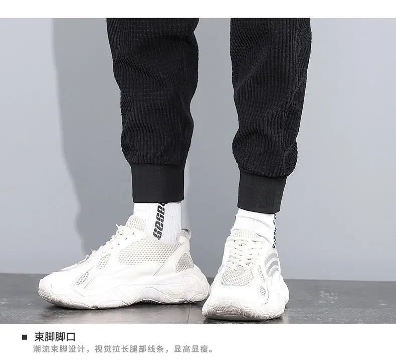 ###Korean Men's Jogger Pants Spring and Autumn: Simple Fashion
