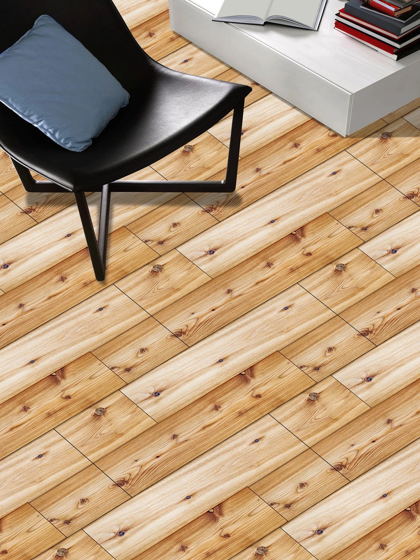 Classic White Wood Grain Floor Tiles Peel Stick Waterproof Home Kitchen Living Room Floor Renovation Self Adhesive Wallpaper