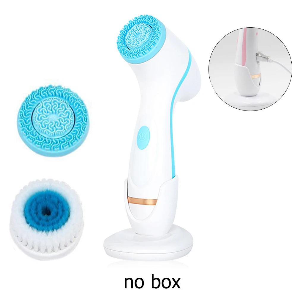 3-Head Ultrasonic Facial Cleanser for Deep Cleansing