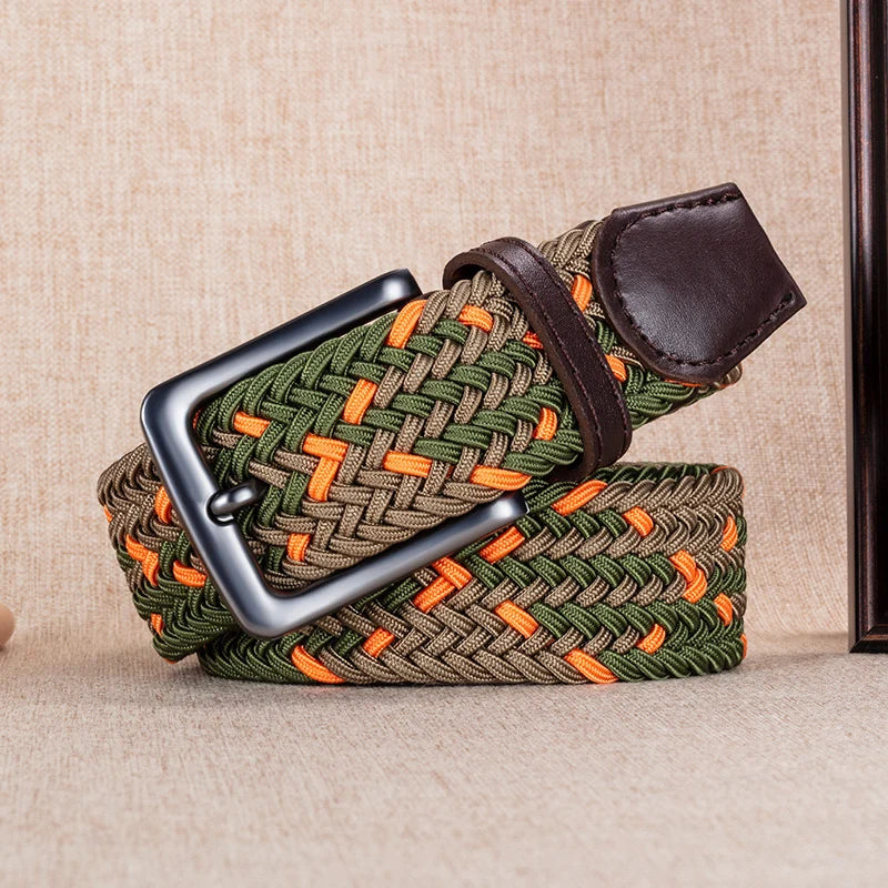 Thắt Lưng Nam Cao Cấp Vải Bố Phối Màu Khóa Kim Hợp Kim