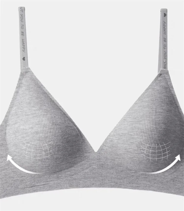 Sexy women's bra without underwire, deep V neck, personality straps