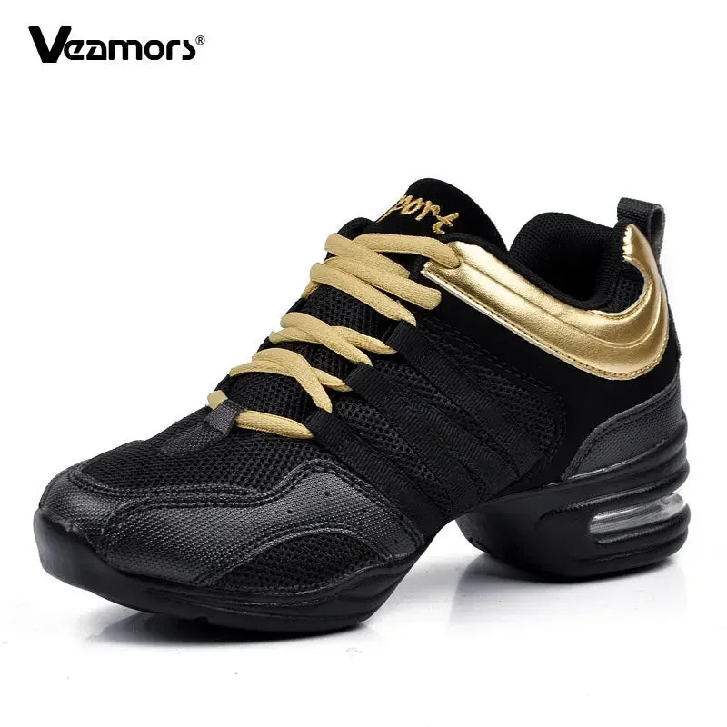 Women's Sports Dance Shoes Soft Sole Fashionable Black Breathable