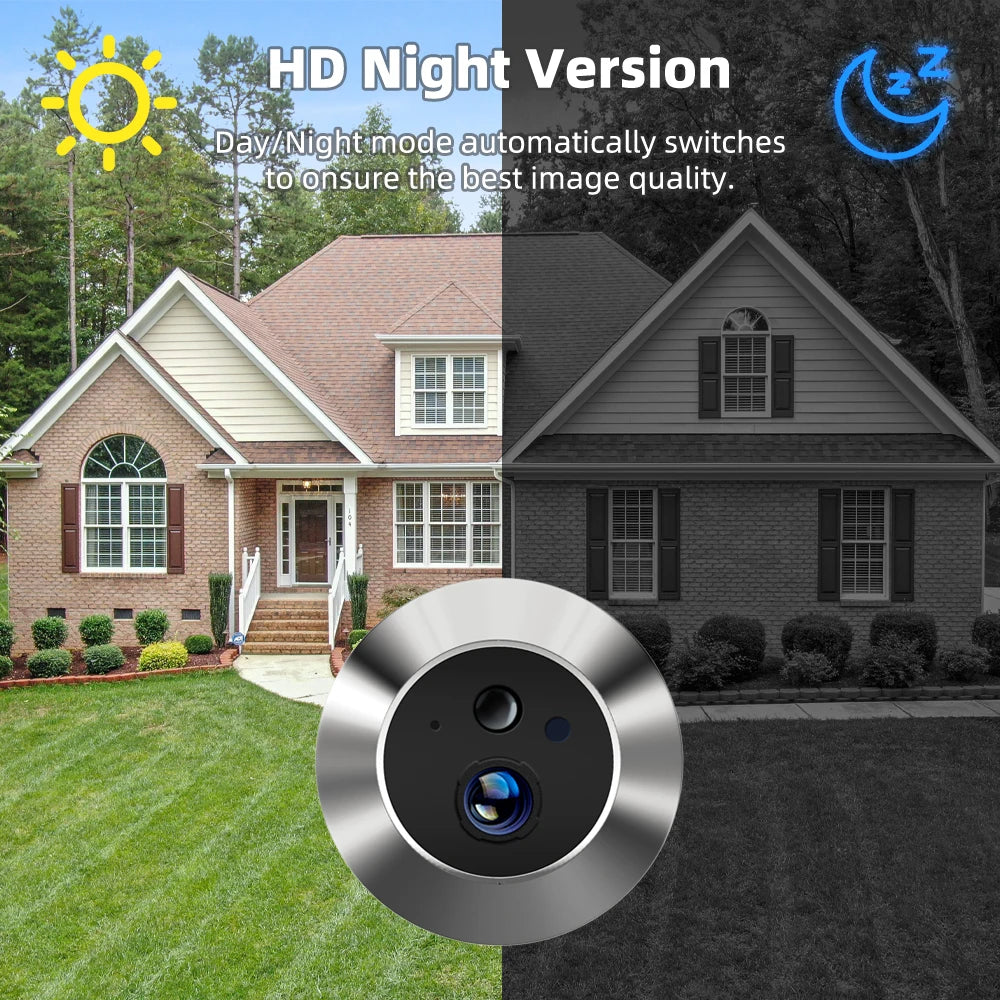 Smart 3MP Mini Digital Peephole Door Camera 2.4Ghz WiFi Infrared IR Night Vision PIR Motion Detection Digital Viewer iCam365 APP