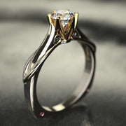 18K Gold Moissanite Ring with Gemstones - Trend 2023