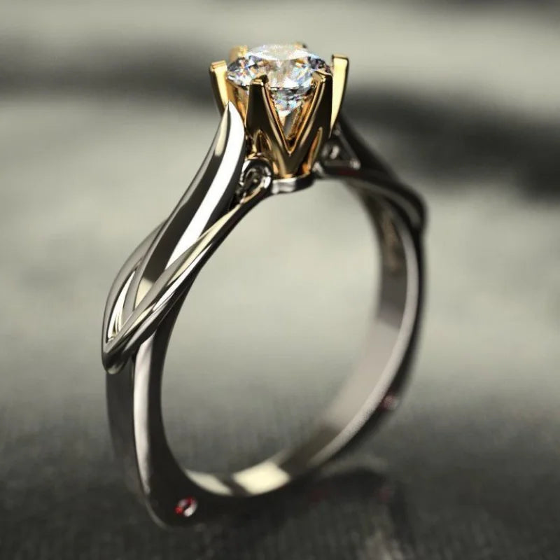 18K Gold Moissanite Ring with Gemstones - Trend 2023