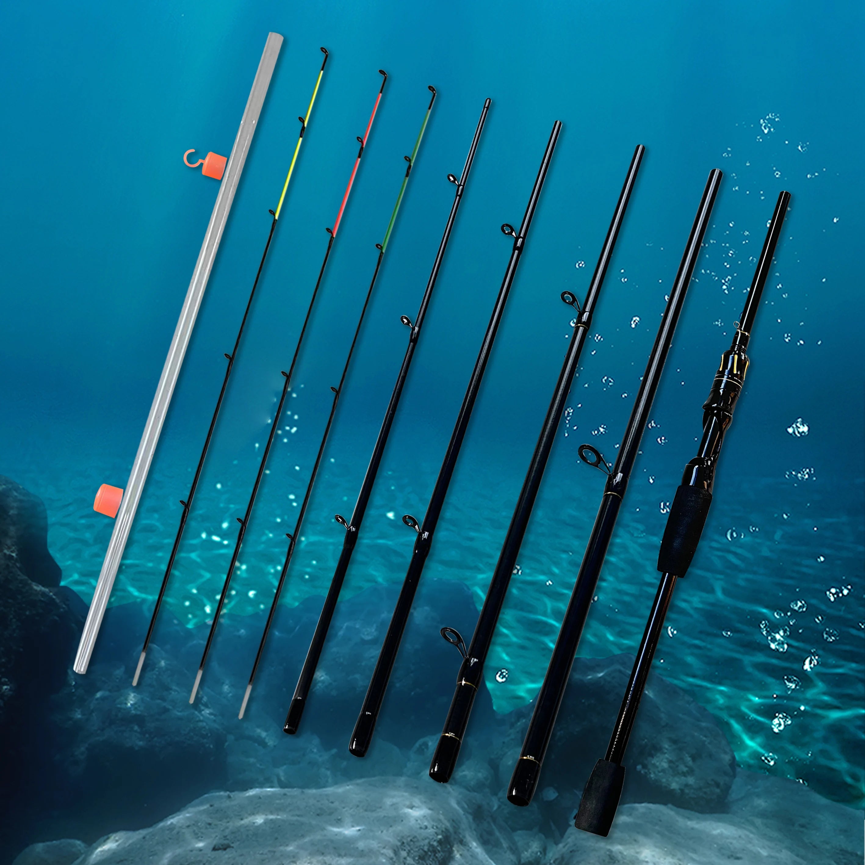 Cần Câu Feeder 3m 6 Khúc, Sơn Đen, 3 Ngọn Đổi Tông