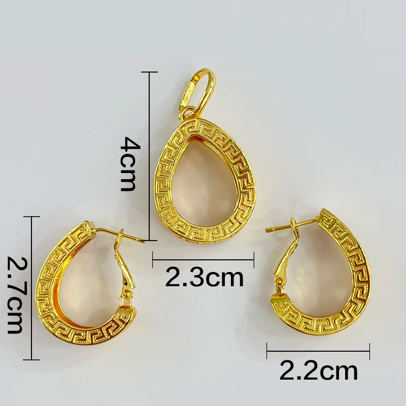 High-end Dubai Gold Jewelry Set for Women's Wedding Party
