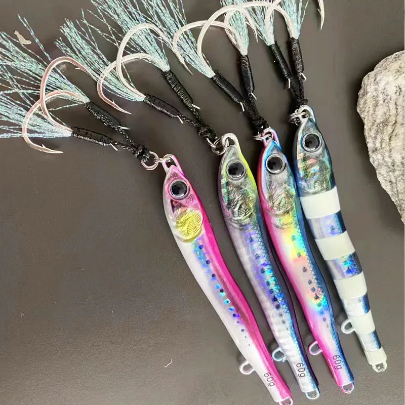 3D Glowing Jig Lure Fast Sinking 40g60g80g