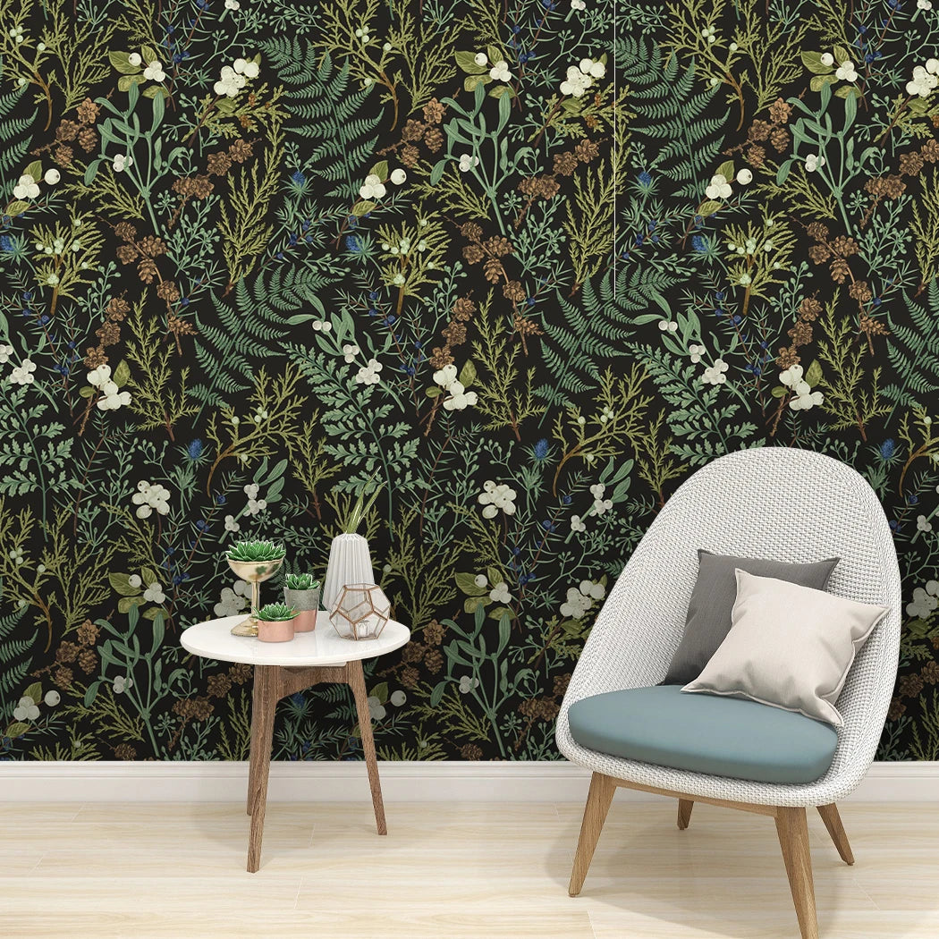 Tropical Rain Forest Peel and Stick Wallpaper White Floral Self Adhesive Removable Leaf Contact Paper For Bedroom Walls Cabinets - Daisan Mart