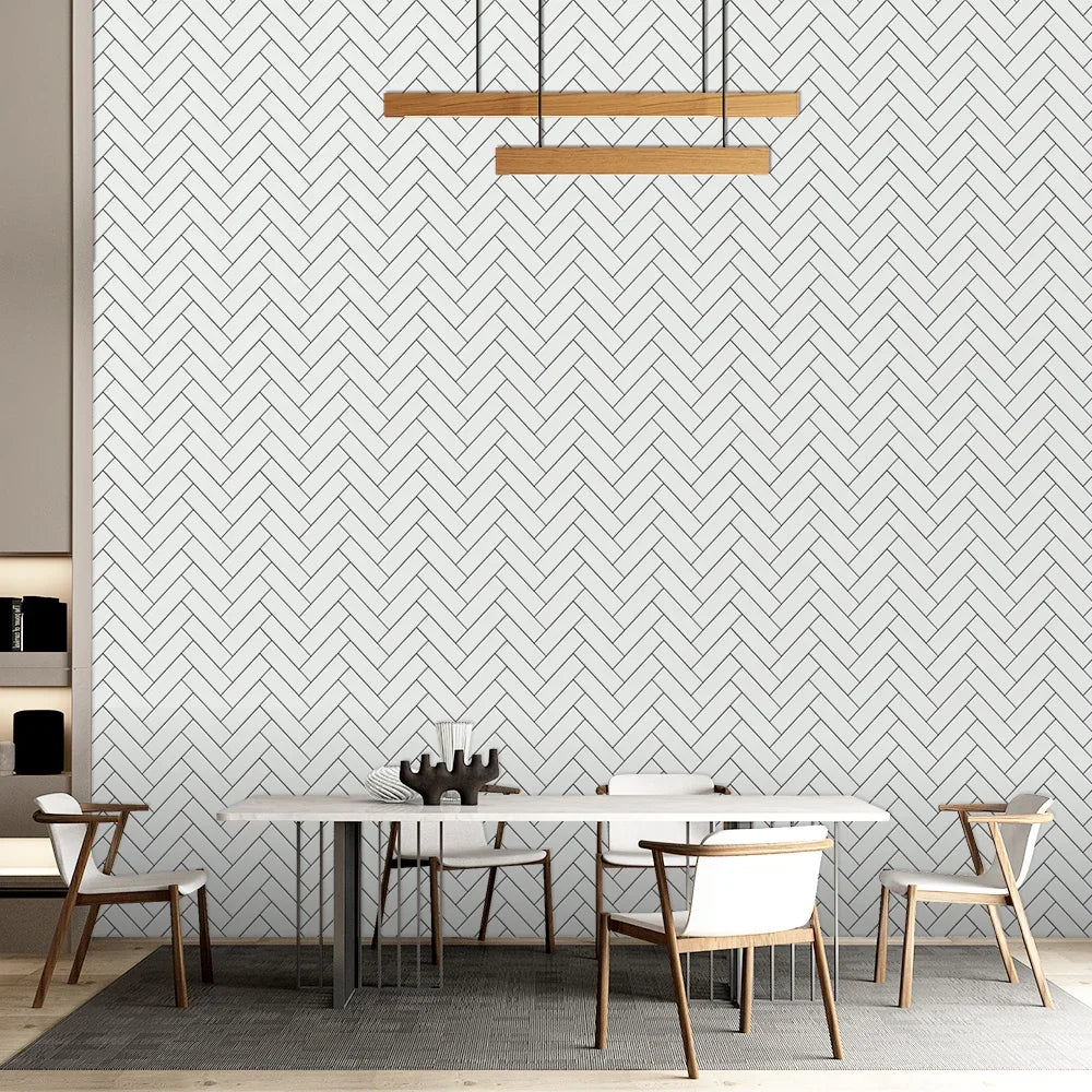 10pcs/set White Gray Brick Tiles Sticker Kitchen Backsplash Oil-proof Cupboard Washbasin Peel &amp; Stick Waterproof Art Wallpaper