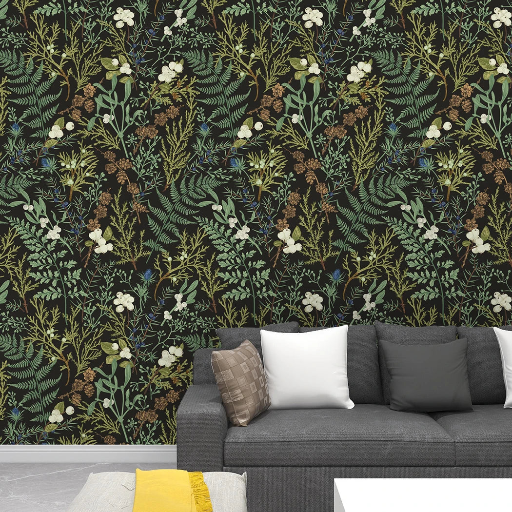 Tropical Rain Forest Peel and Stick Wallpaper White Floral Self Adhesive Removable Leaf Contact Paper For Bedroom Walls Cabinets - Daisan Mart