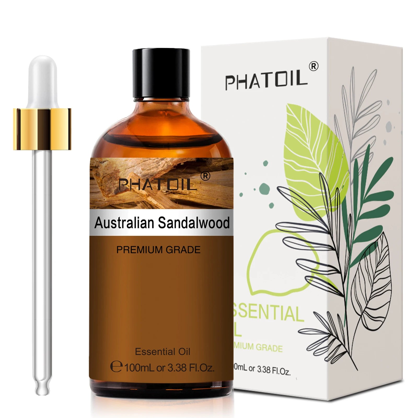 PHATOIL 100ML Eucalyptus Rose Essential Oils Lavender Indian Sandalwood Bergamot Cinnamon Lemongrass Essential Oils For Skin - Daisan Mart