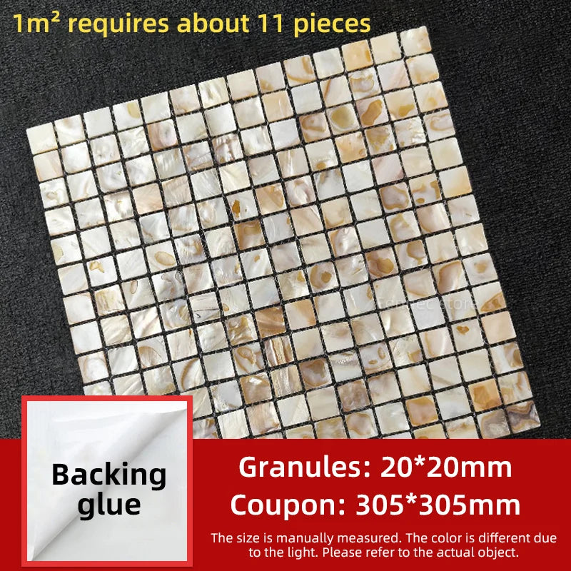 Natural Seashell Mosaic Tiles 30cm - Wall Decoration