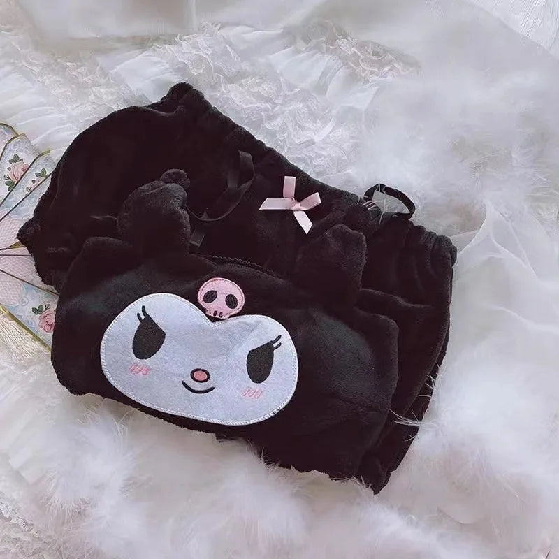 Kuromi Kawaii Winter Y2K Cosplay Pajamas For Women