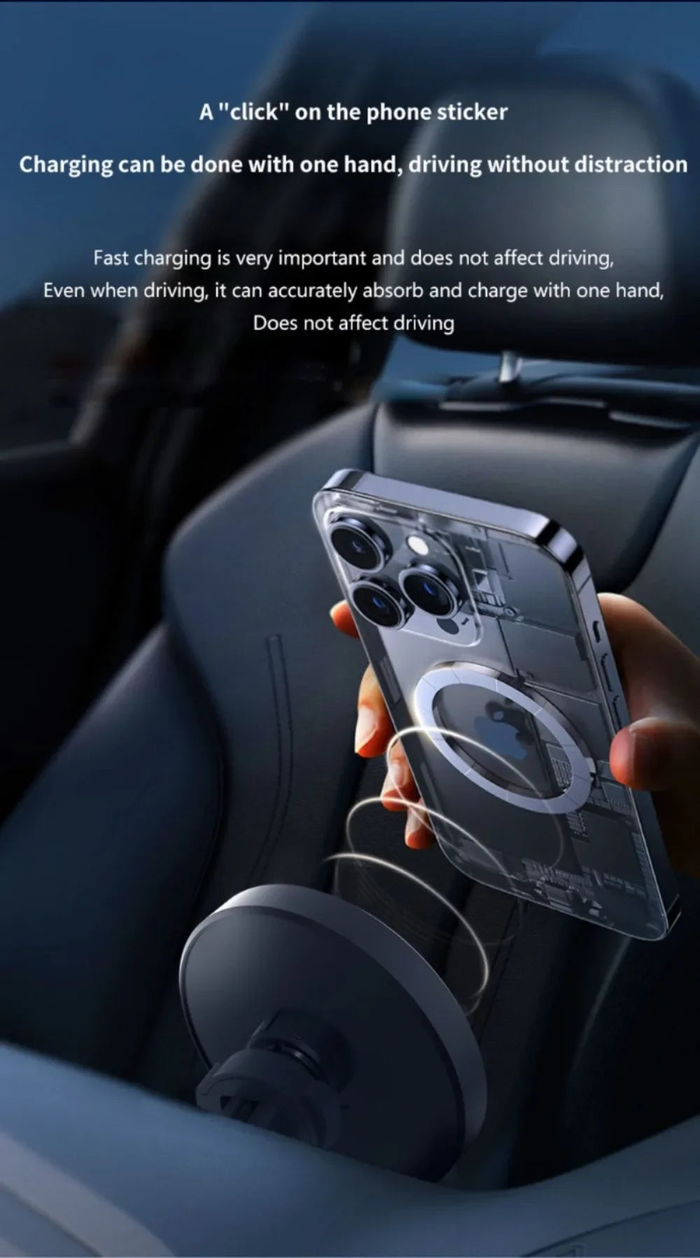 Magnetic Phone Wireless Charger Air Vent Holder For Magsafe iPhone 16 15 14 13 12 Pro Max Cellphone Fast Charging Bracket Stand