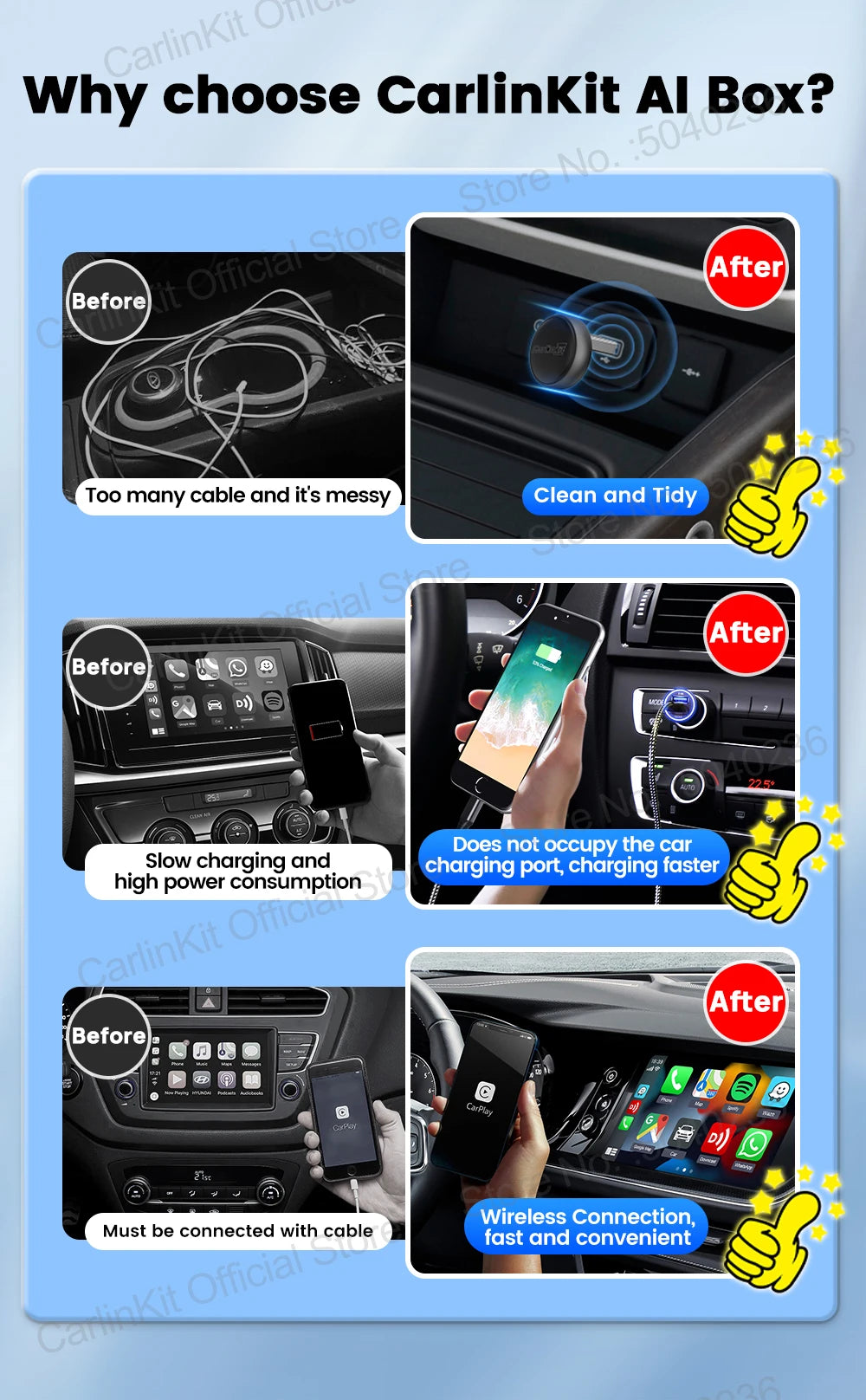 New CarlinKit 5.0 Mini Ultra3 Wireless Android Auto CarPlay 2-In-1 Wireless Adapter WIFI BLE Auto Connect Smart Mini Box For Car - Daisan Mart