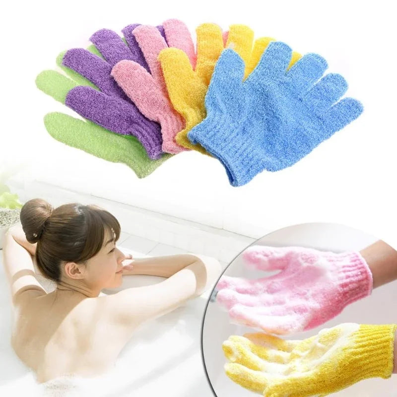 5/10 New Pieces Exfoliating Bath Gloves Double Sided Bath Gloves for Beauty Spa Massage Skin Shower Scrubber Bathing Accessories
