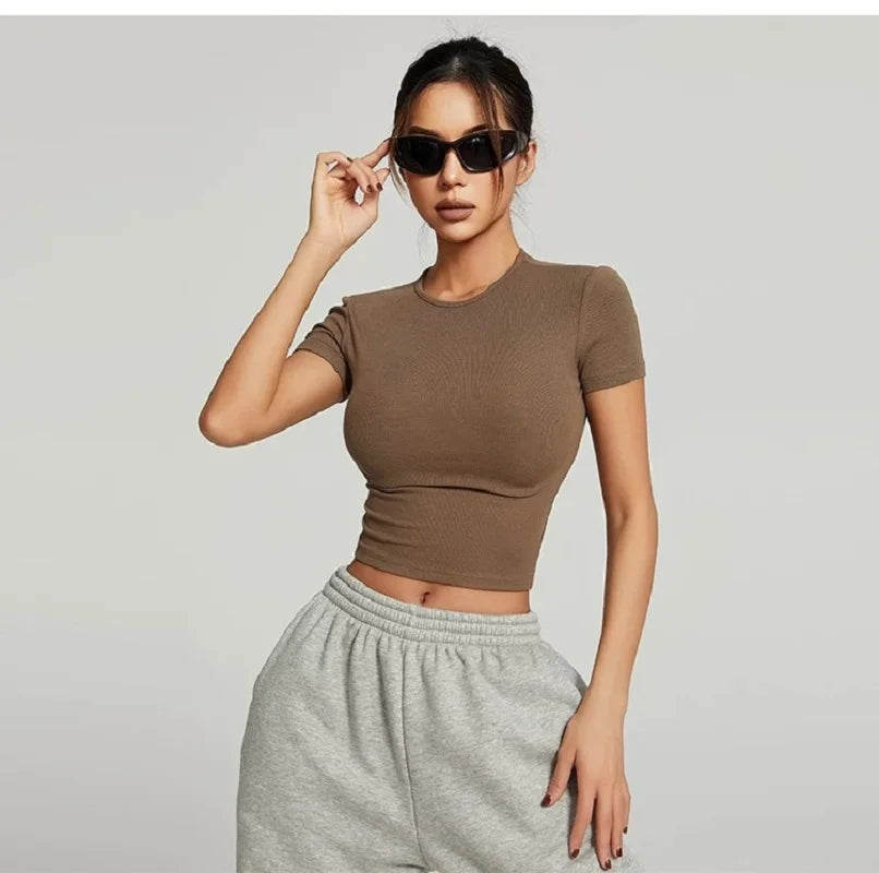 Áo Thể Thao Nữ Không Đường May Tập Gym Yoga Năng Động - Daisan Mart