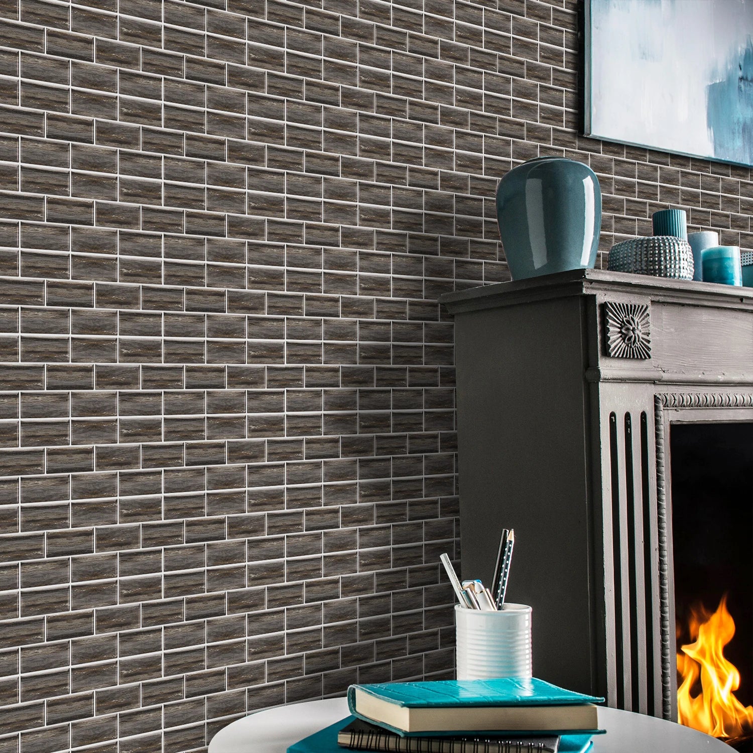 Waterproof Self Adhesive Removable 3D DIY Modern Grayish White Marble Tile Wall Sticker Bathroom Kitchen Cupboard Home Decor