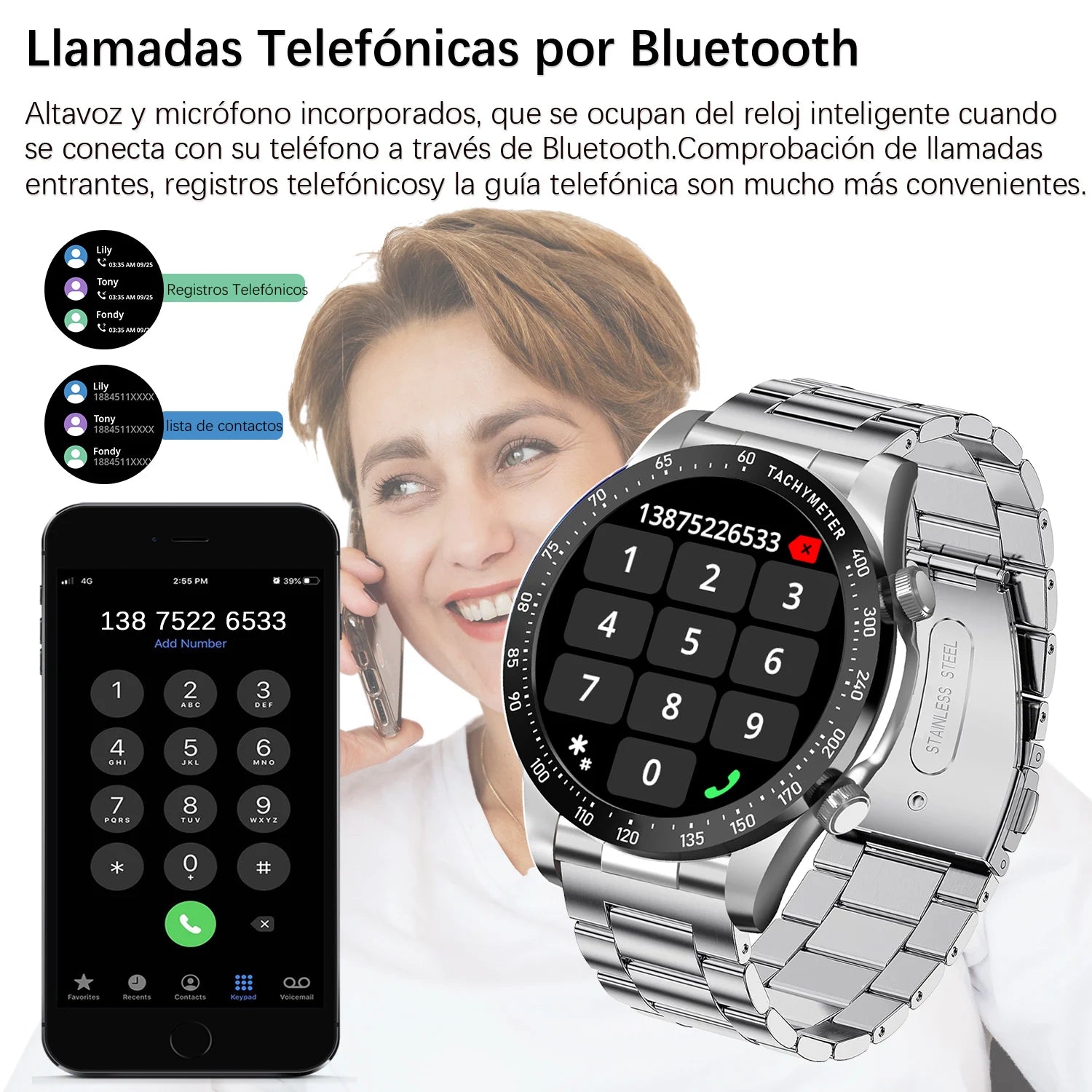 Đồng hồ thông minh nam chống nước IP68 kết nối Bluetooth