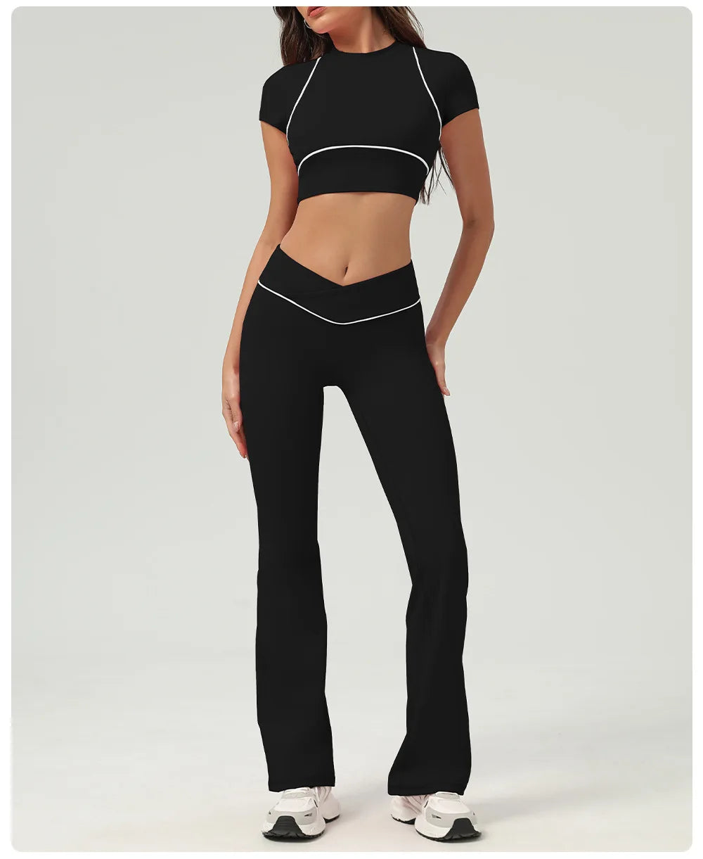 Women's Yoga Top: Women's Short Sleeve Push Up Sports Top