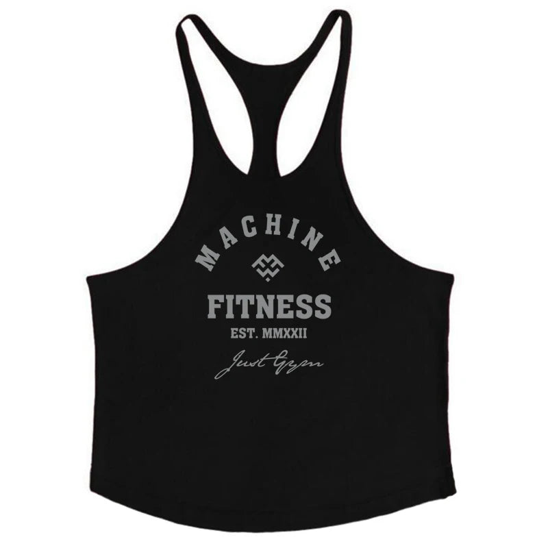 Áo Tank Tập Gym Nam Y Back Cotton Không Tay Bodybuilding