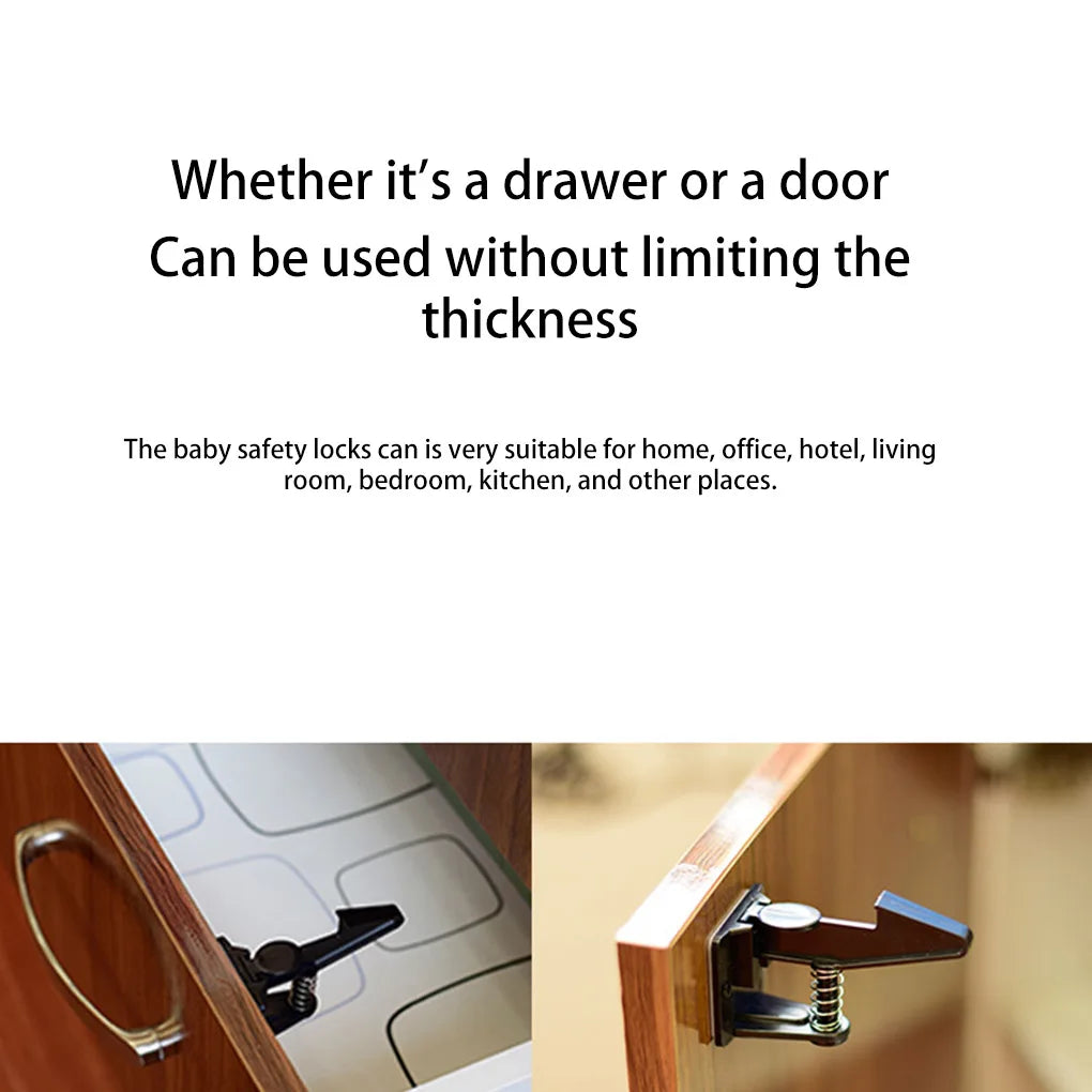 6pcs Baby Cabinet Locks Invisible Closet Drawer Lock Child Security Protector No Drilling Installation Security Protector Locks - Daisan Mart