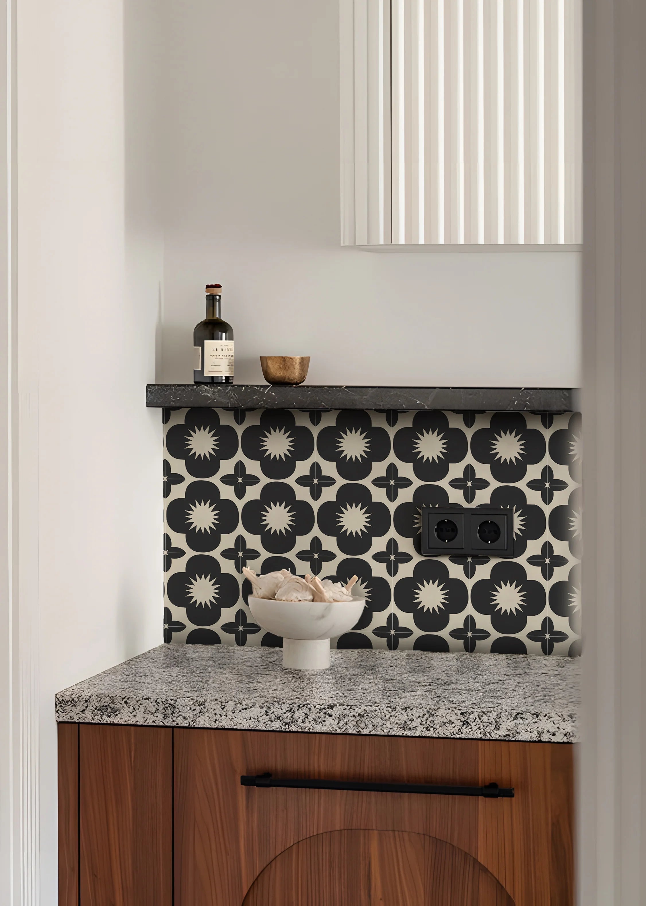 Tile Stickers for Home Decor, 3 color Star Vinyl Decals, Self Adhesive Decal, Kitchen Backsplash, Modern Midcentury Style