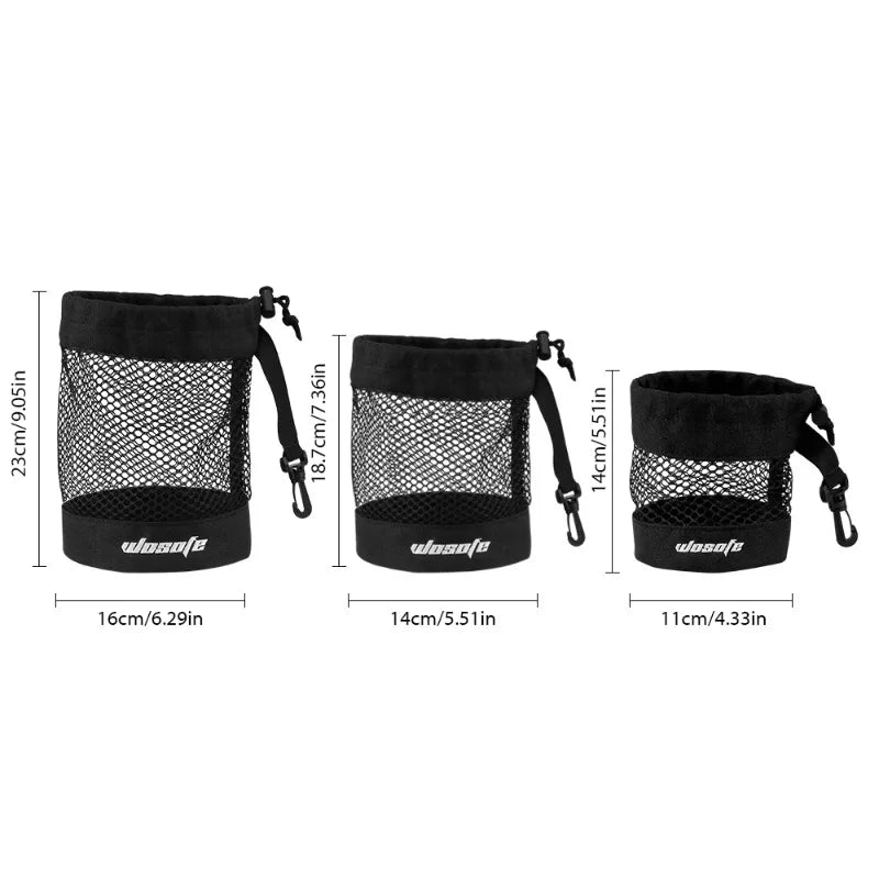 Black Mesh Golf Ball Bag with Convenient Hanging Hook