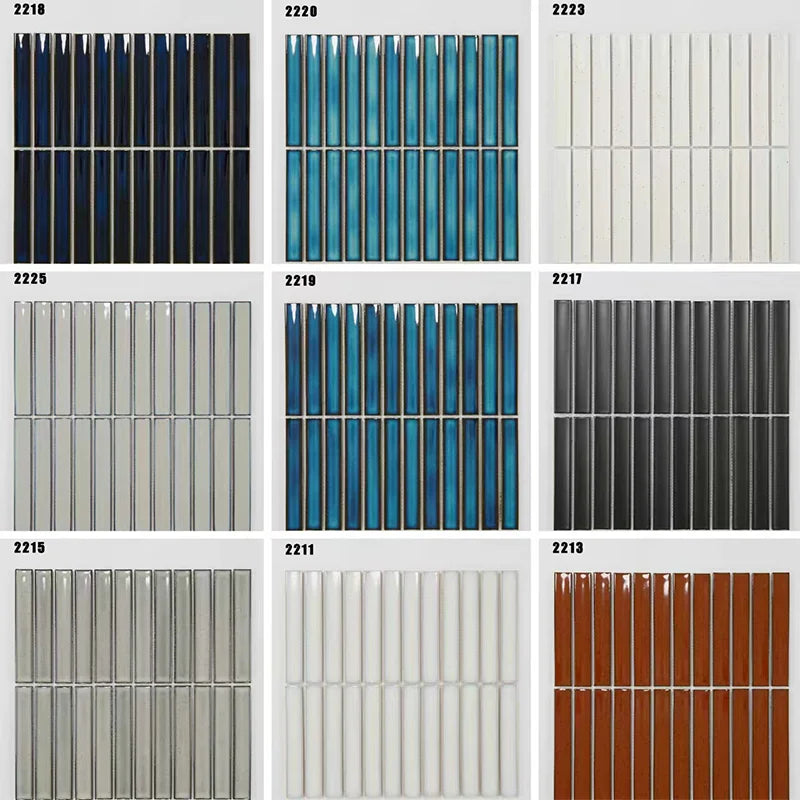 22x145 Long Concave Porcelain Mosaic Tiles for Bathroom Decoration