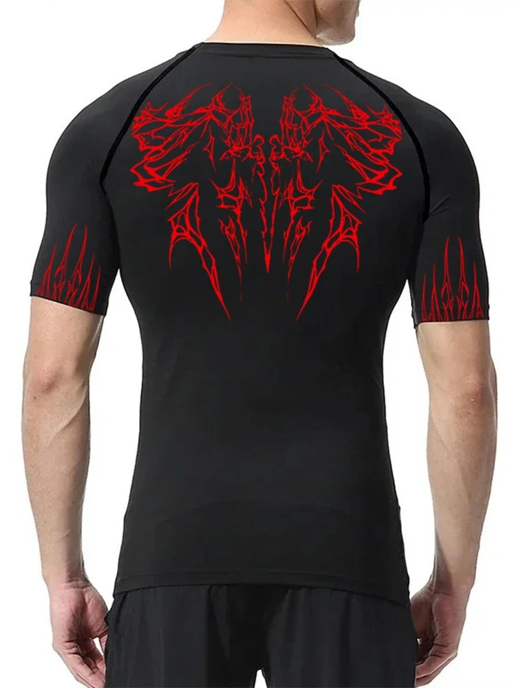 Men's Gothic Quick Dry Stretch Fitness T-Shirt