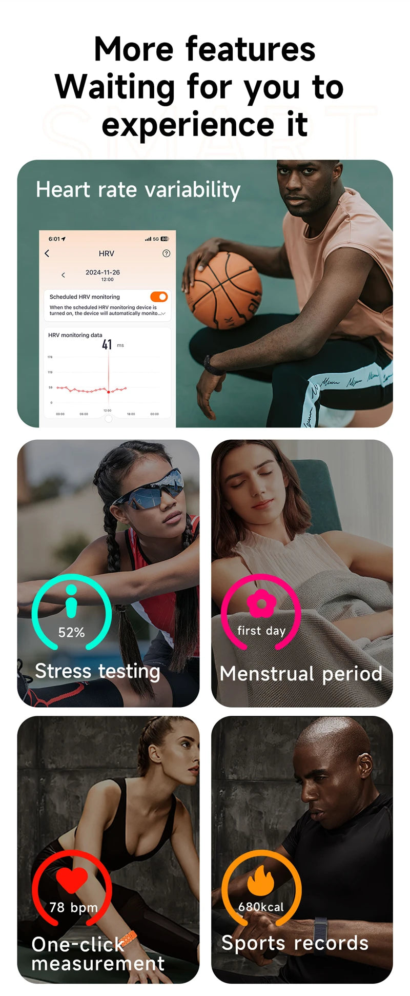 Đồng hồ thông minh đa năng chống nước đo nhịp tim