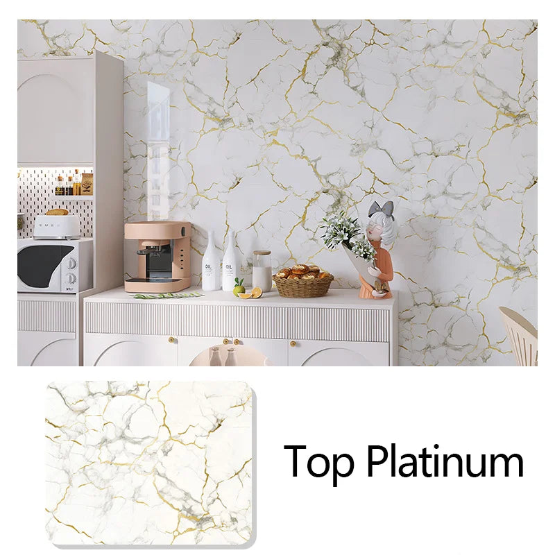 Miếng Dán Bếp Chống Dầu Đá Marble 60CM Tự Dính