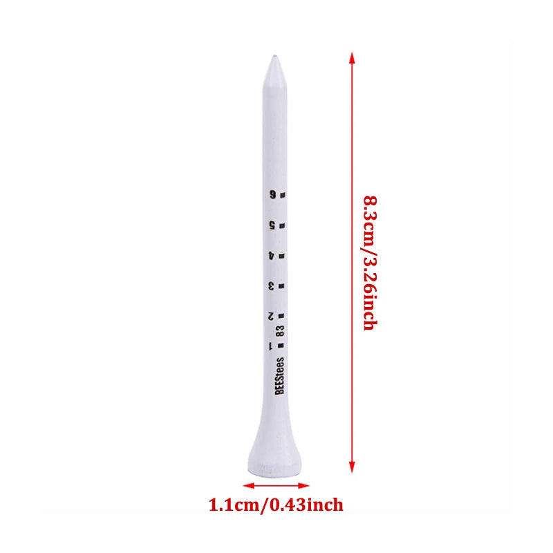 Set of 50 Professional White 83mm Golf Wooden Stakes