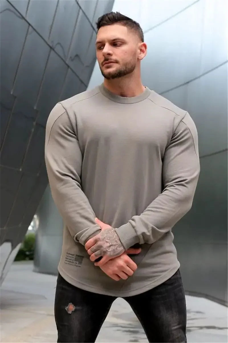 Men's Slim Fit Long Sleeve Gym T-Shirt Fashion 2025