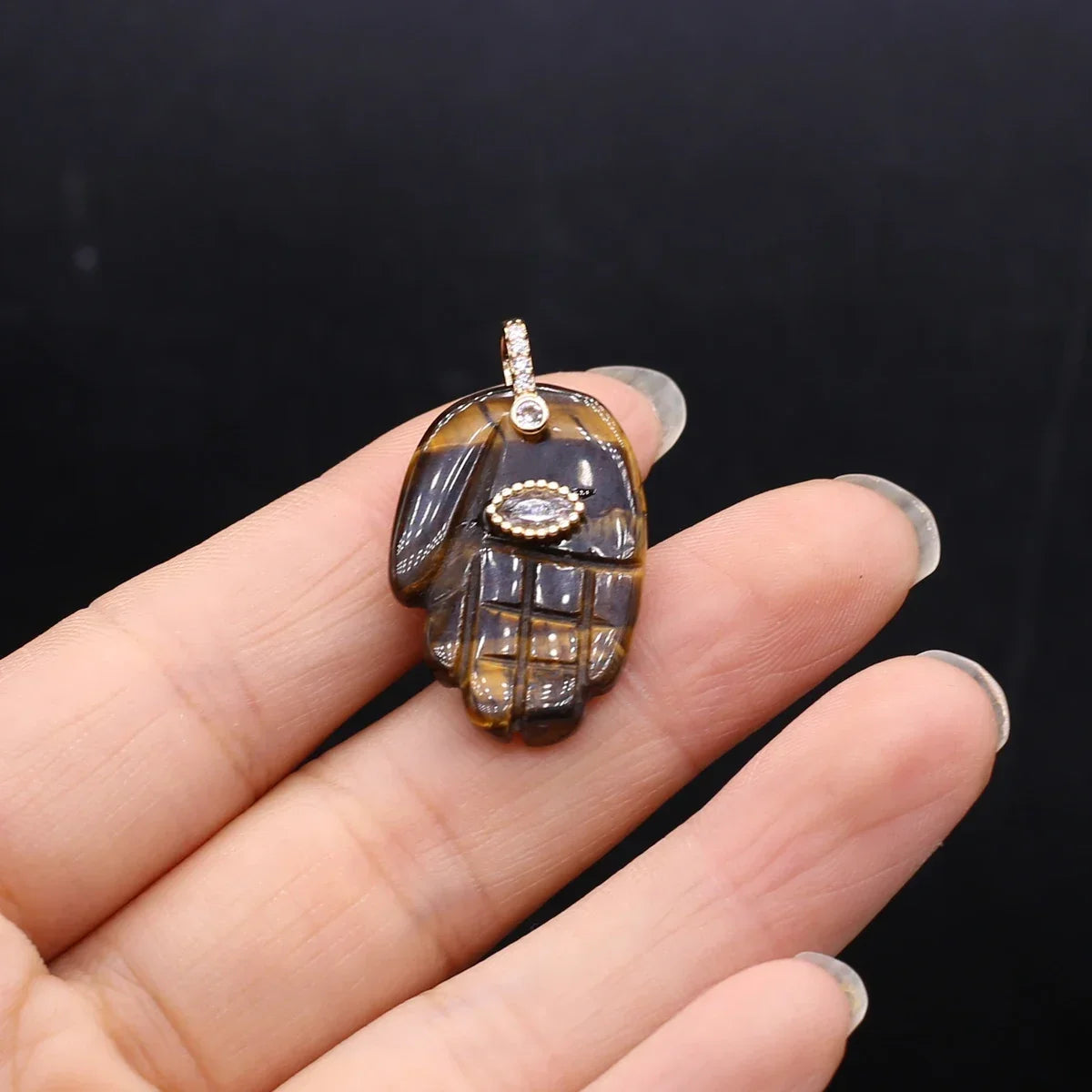 Christmas Natural Gemstone Buddha Hand Pendant