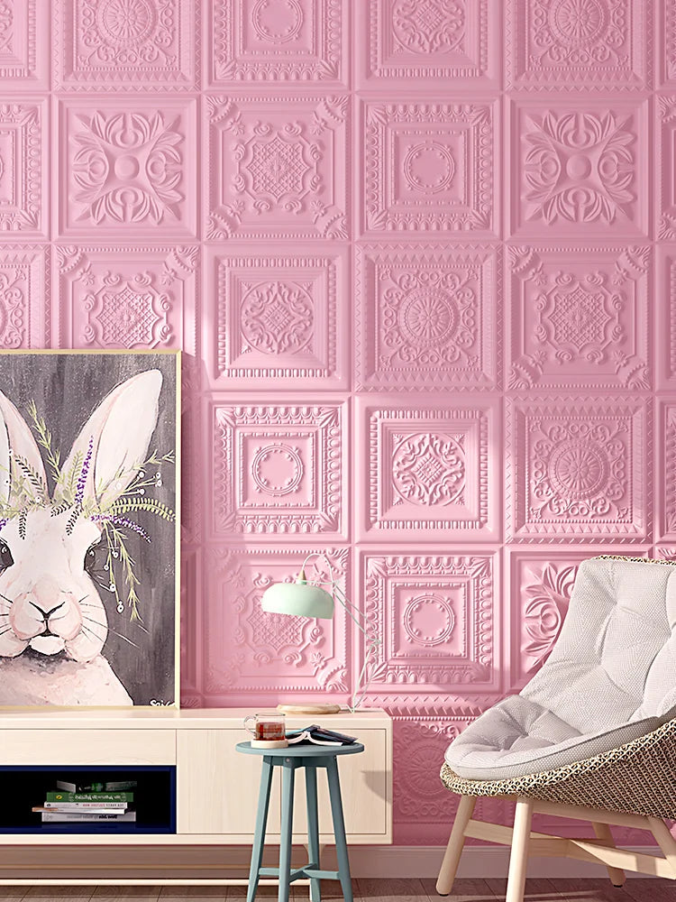 Nordic wallpaper self-adhesive 3D wall sticker bedroom living room wallpaper background wall decoration sticker