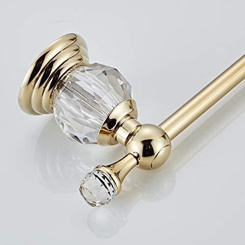 Crystal Toilet Paper Holder, Gold Toilet Roll Holder Modern Bathroom Accessories Zinc Alloy Tissue Hanger Wall Mounted