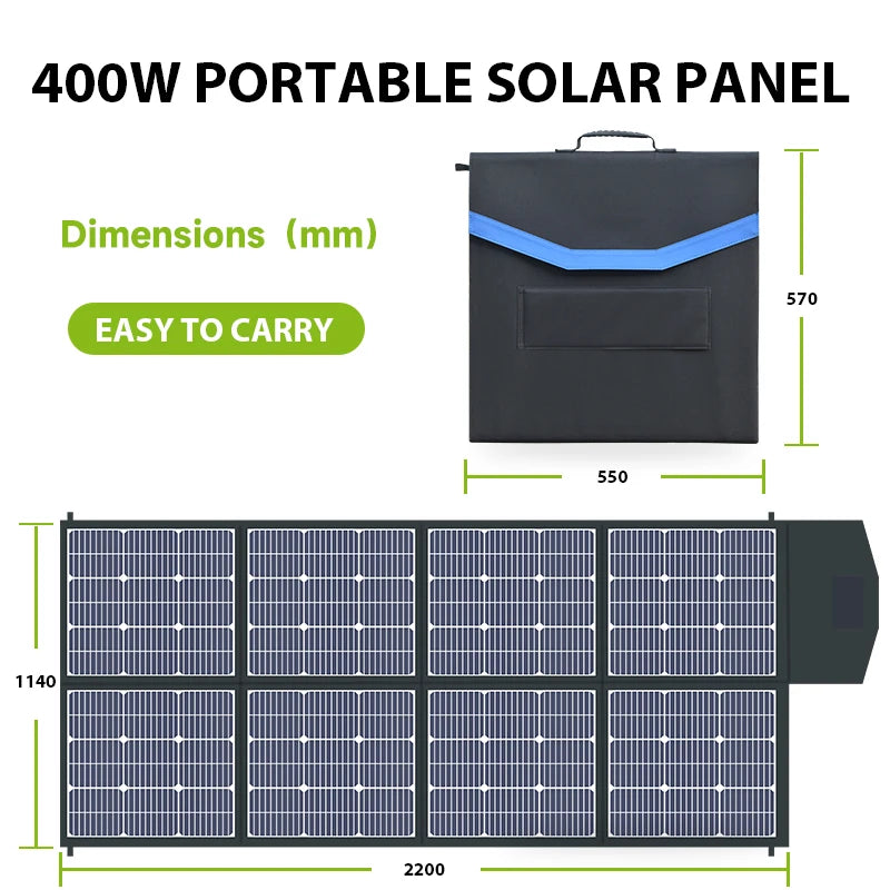 New 400W Foldable Solar Panel 40V Portable Solar Charger with MC-4 for Power Station Solar Generator Powerbank Camping Outdoor