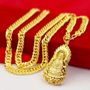 Luxurious 24K Gold Guanyin Men's Necklace