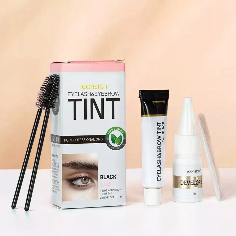 Convenient 3-Color Eyebrow and Eyelash Dye Gel Cream Set