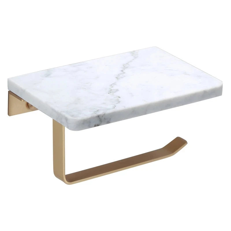 Bathroom Paper Holder Gold and White Marble Bathroom Paper Roll Holder Tissue Holder Box  Rack Toilet Paper Holder Tissue Boxes - Daisan Mart