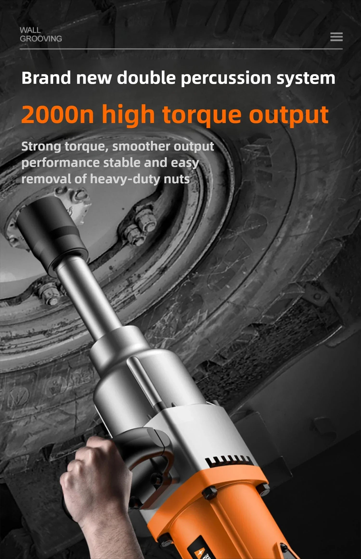 Electric Wrench 220V Plug-in High Power Auto Repair Tower Crane Industrial Grade High Torque Heavy Impact Electric Air Cannon